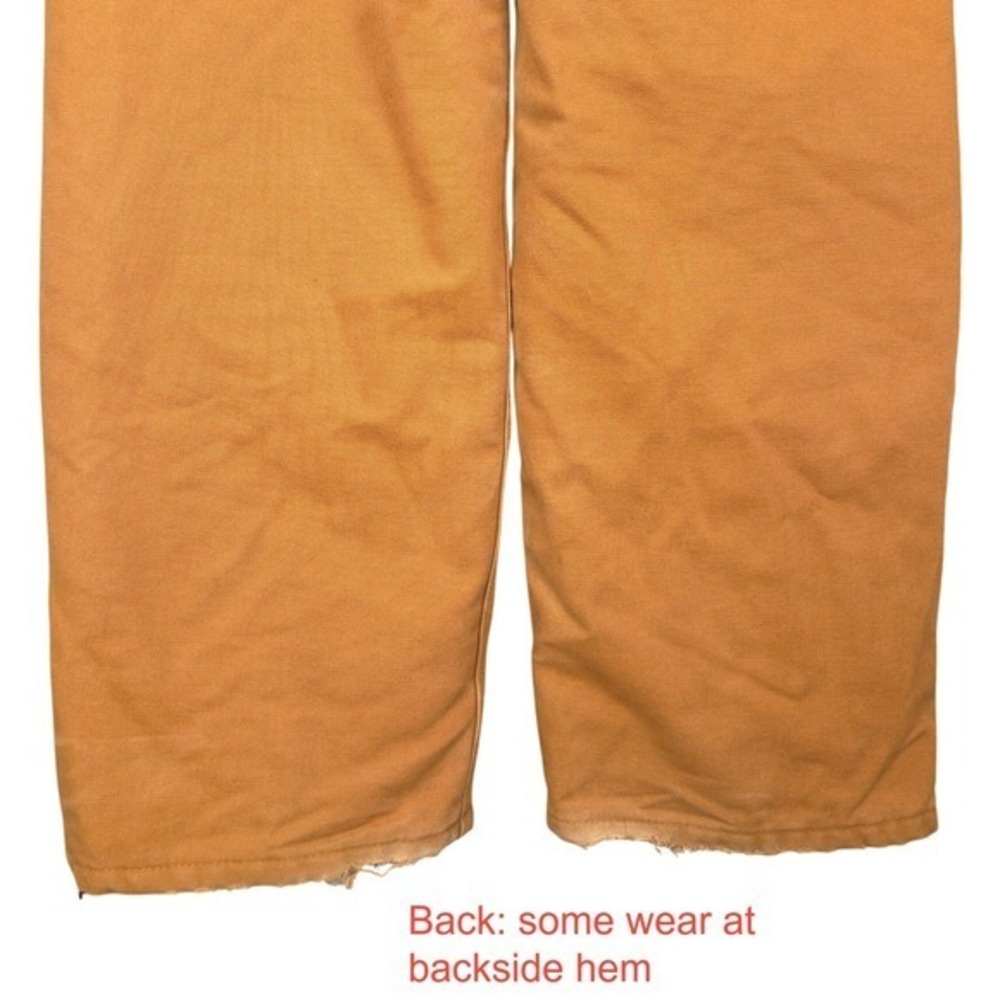 Carhartt Insulated Bib Overalls Women 14 Brown Quilt Lined Duck Canvas Dbl Knee - Picture 5 of 12